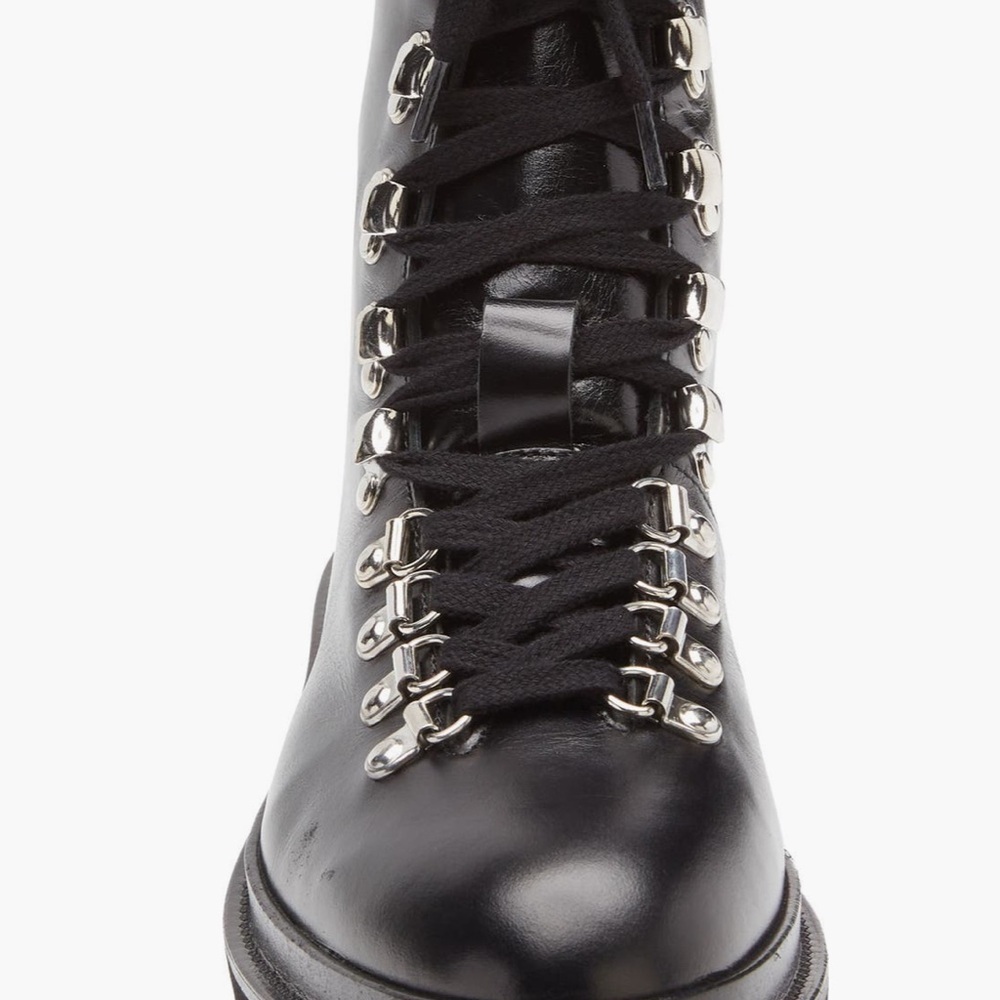 All Saints Wanda Lug Sole Black Leather Combat Boots 40/10 - Picture 6 of 16